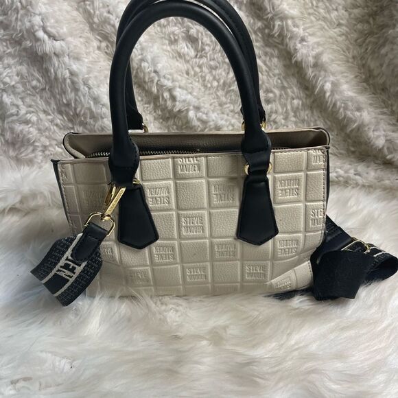 Steve Madden synthetic off white and black small Satchel/cross body bag . - Picture 5 of 12